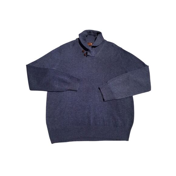 Toscano Merino Wool Button Collar Sweater Mens Size L Preppy Career Grandpa - Picture 2 of 9